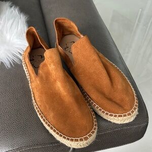 Men's Suede espadrille Shoes - Tan